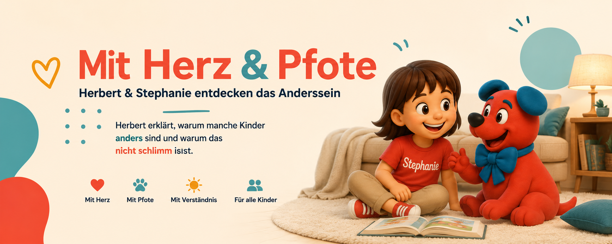 Mehr über den Artikel erfahren Mit Herz & Pfote – Kinderbuch über Anderssein verständlich erklärt