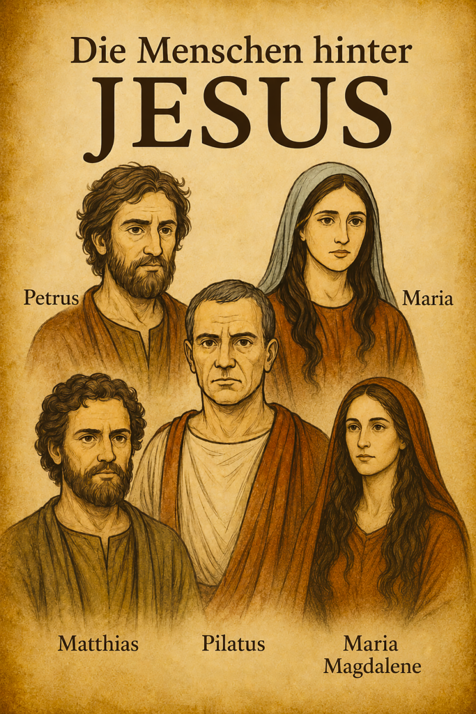 Menschen hinter Jesus