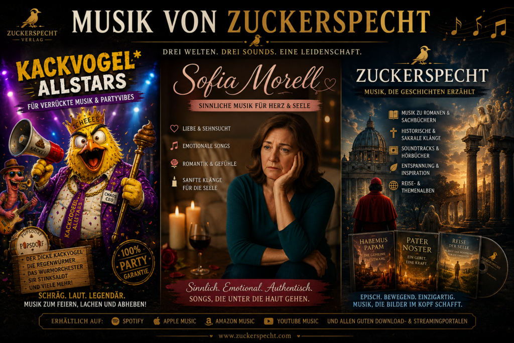 Musik vom Verlag Zuckerspecht. Das Angebot ist vielseitig. Bild by AI