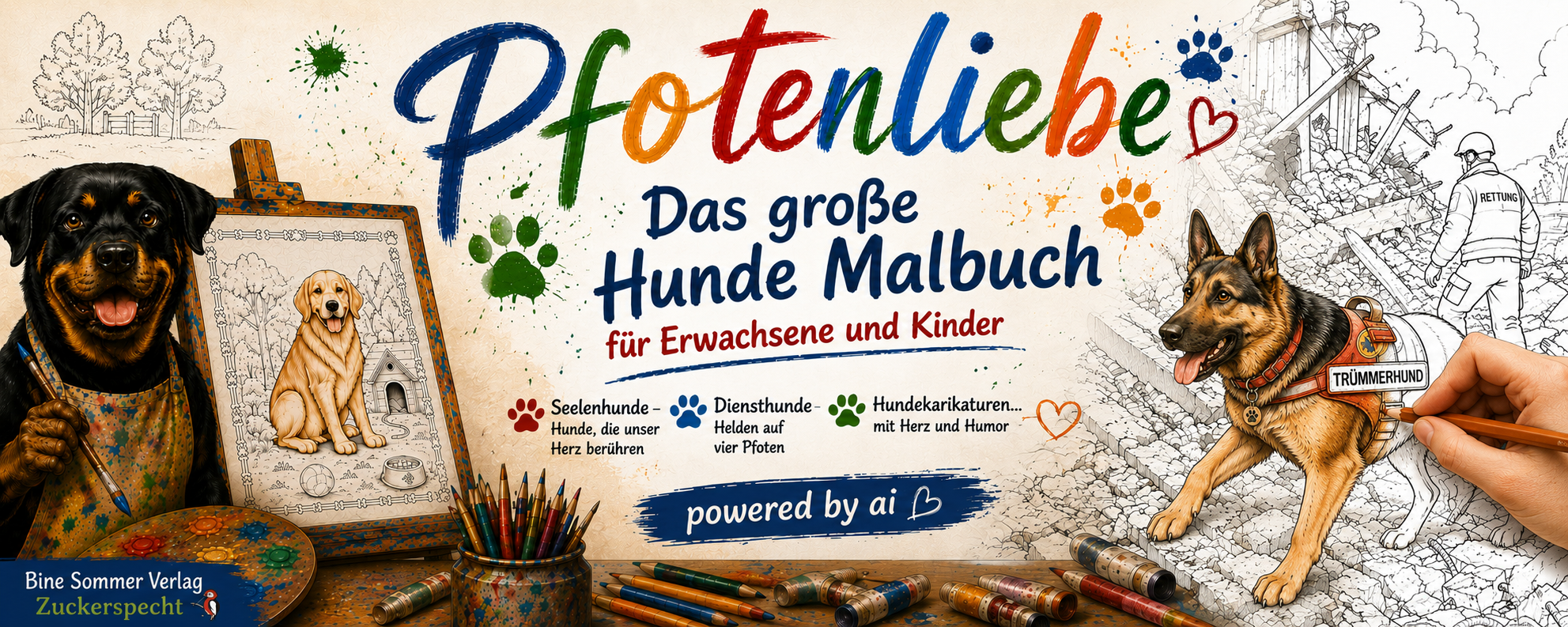 Du betrachtest gerade Pfotenliebe – Das große Hunde-Malbuch für Erwachsene und Kinder